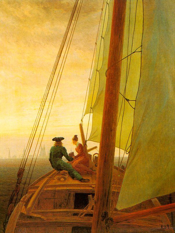 Caspar David Friedrich On Board a Sailing Ship Sweden oil painting art